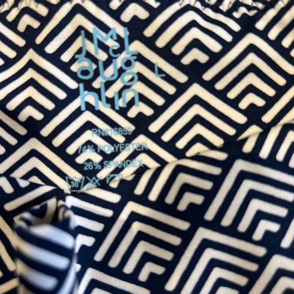 J. McLaughlin geometric navy and white legging-like new sz L - Picture 2 of 4
